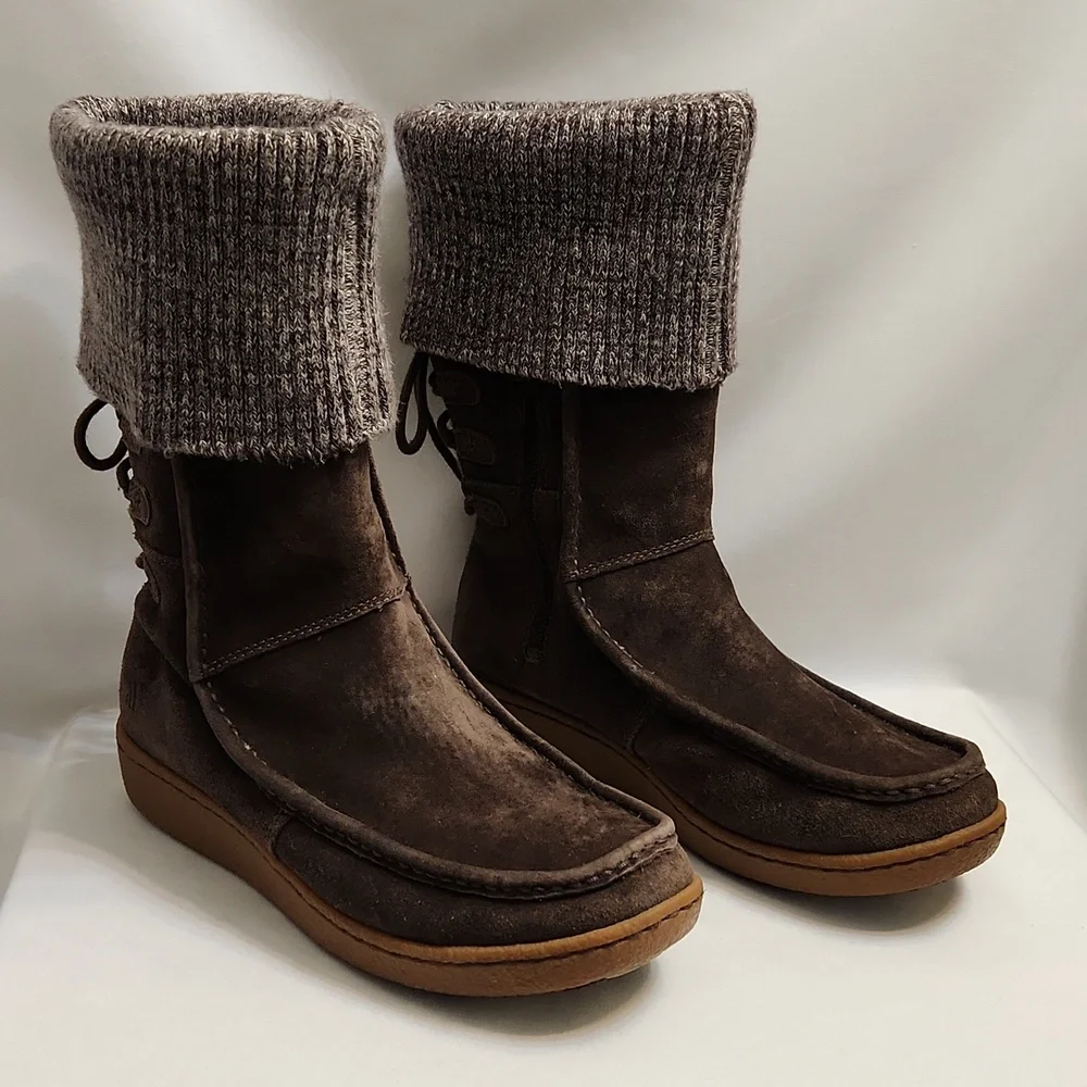 The North Face Alana Mid Knit Suede Fold-over Winter Boots (W Size 7)